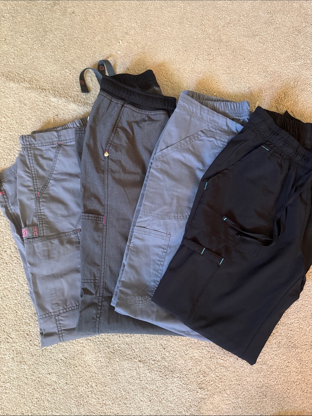 Lot of 4 size Small Scrub Pants